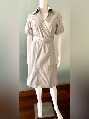 Silvia Tcherassi Taffeta’ Gray Wrap Dress Size 6